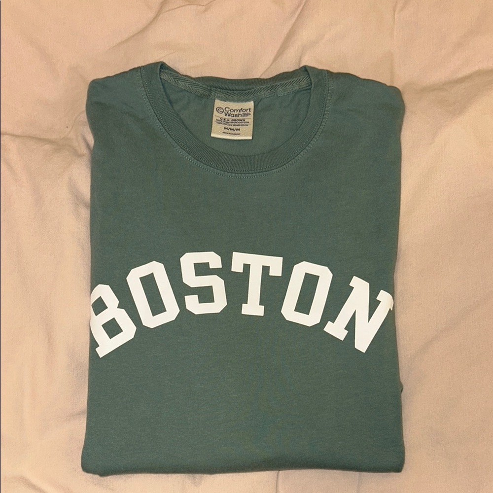 Comfort Colors Green Long Sleeve Boston Tee
